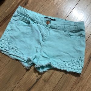 George floral embroidered aqua shorts 12